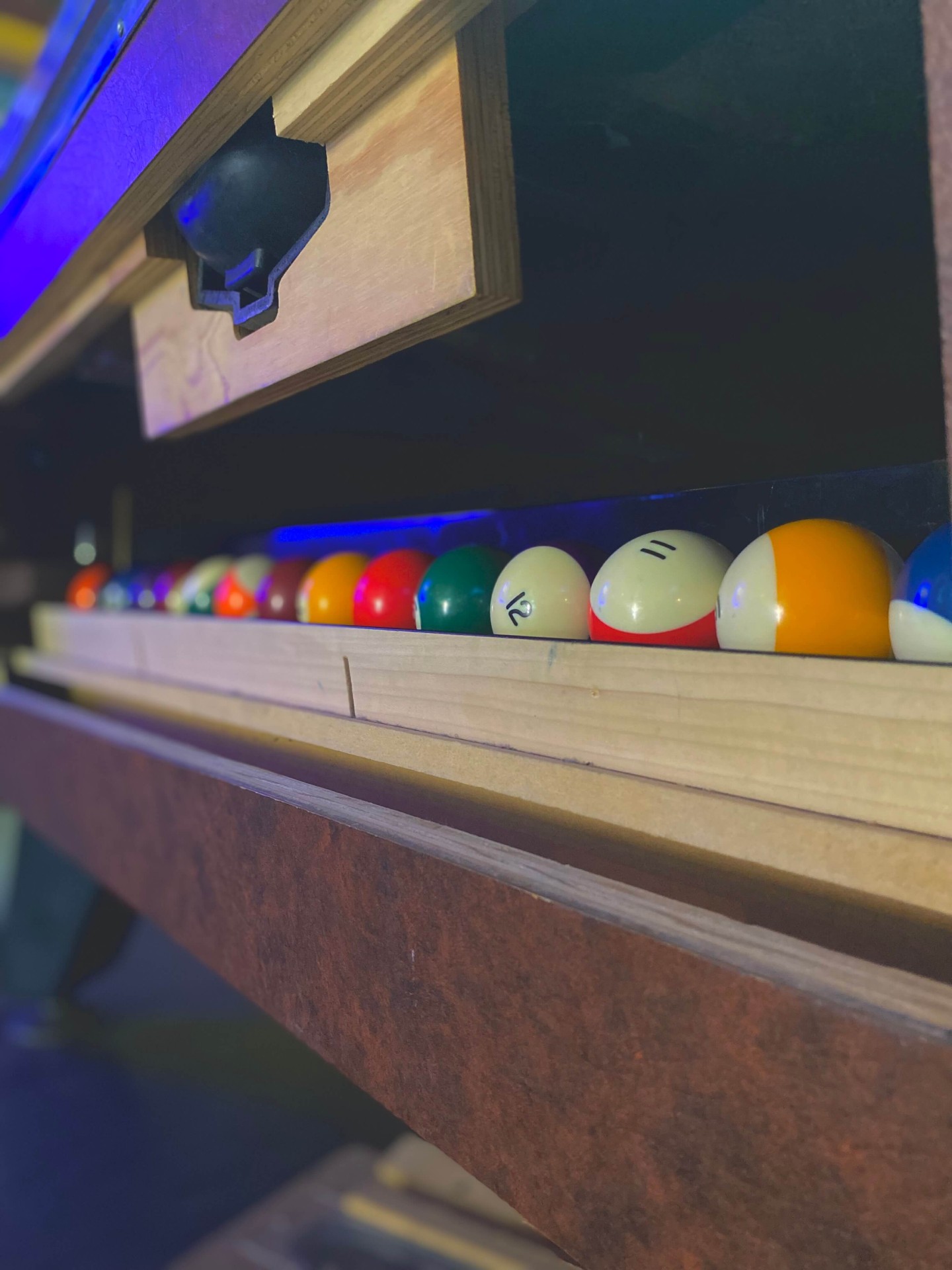 Pool balls racked up at Louise's Downtown bar in Lawrence